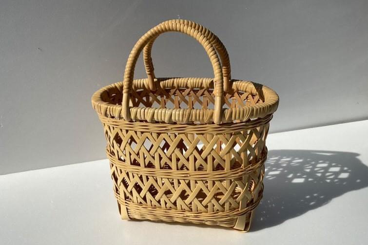 竹聲館　縄目差しバスケット　プチ
