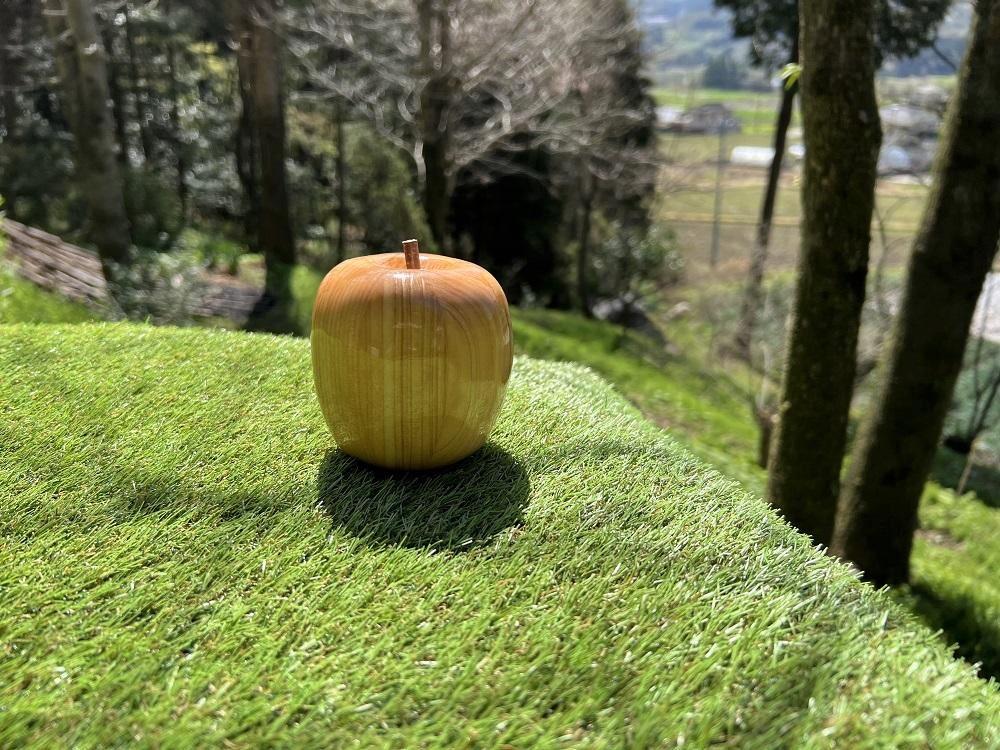 【手作り雑貨屋 木心工房】木のりんごのオブジェ（白）