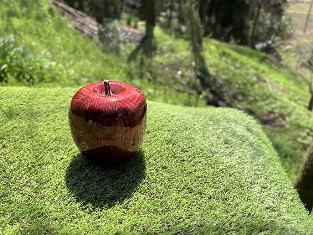 【手作り雑貨屋 木心工房】木のりんごのオブジェ（赤）
