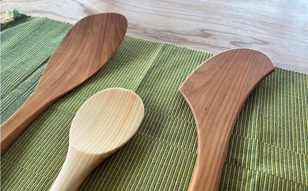 ＼年内発送／ 【ゆふいん・アトリエとき】＜右利き用＞調理器具（ヘラ・ターナー・しゃもじ）3点セット