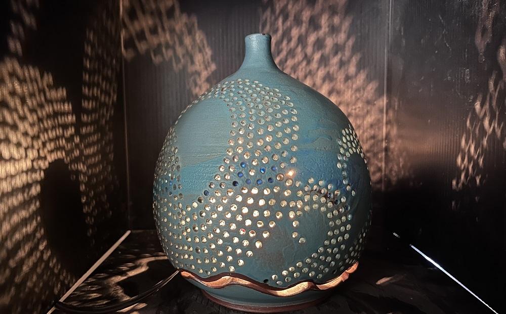 【限定一点物】ランプシェイド（荒波）＜陶工房　游山＞