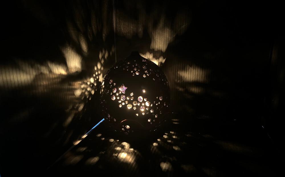 【陶工房　游山】ランプシェード（瑠璃色の宇宙）