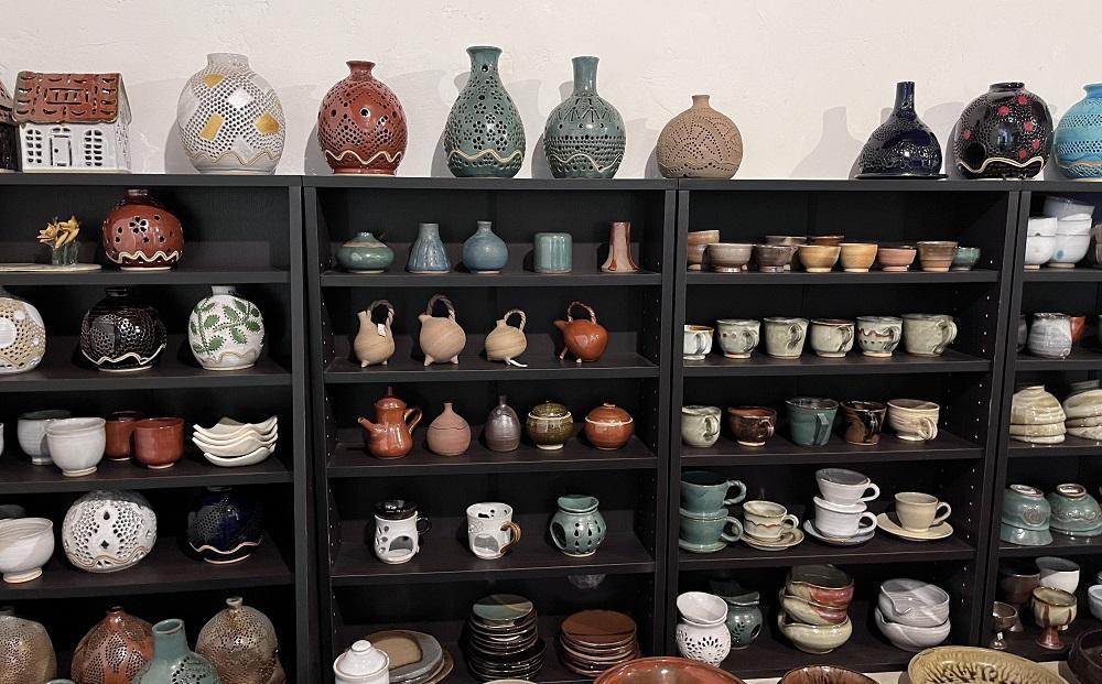 【陶工房　游山】アロマポット（瑠璃色の宇宙）