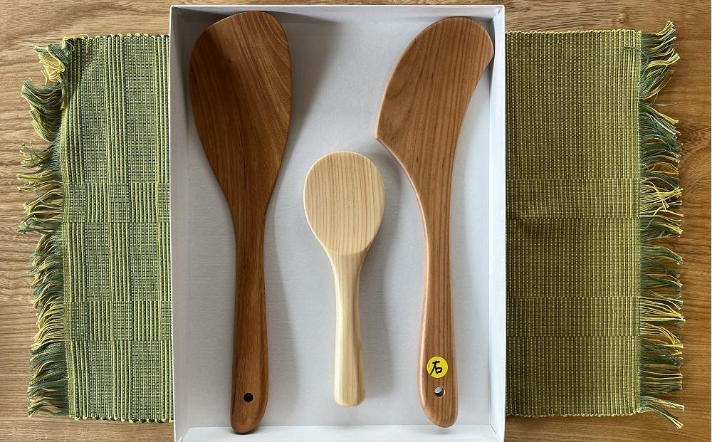 ＼年内発送／ 【ゆふいん・アトリエとき】＜右利き用＞調理器具（ヘラ・ターナー・しゃもじ）3点セット