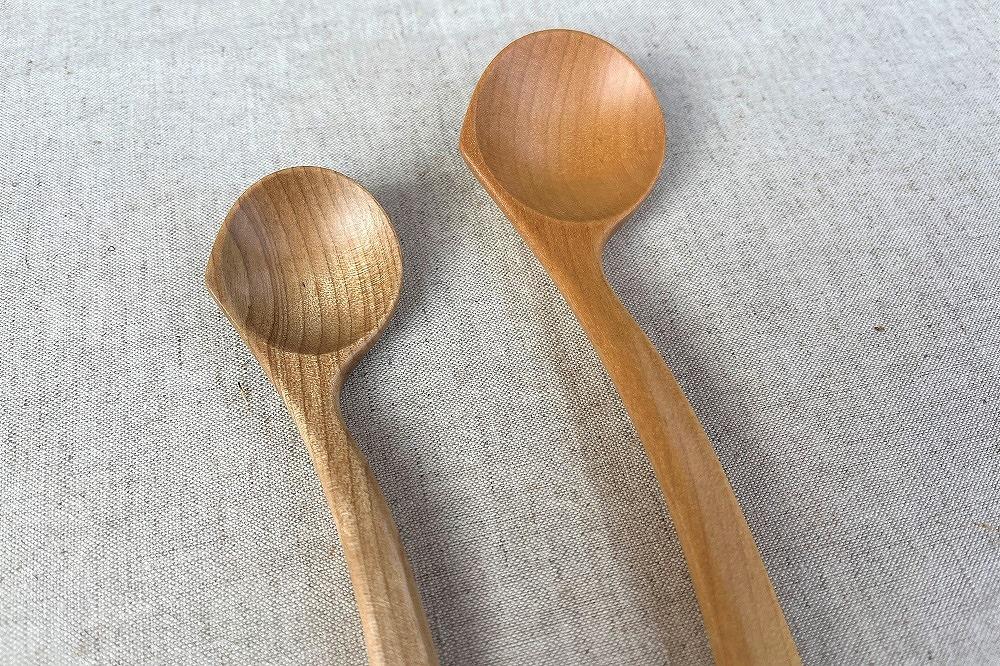 ＜湯布院・カトラリー専門　甲斐のぶお工房＞木製 利き手スプーン（左利き用）2本セット