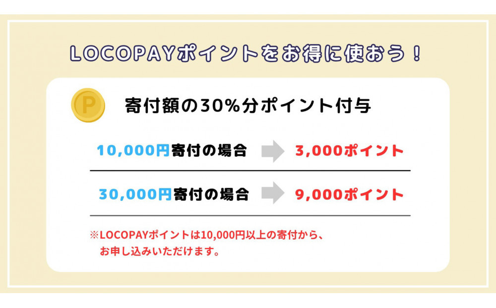 由布市で使えるデジタル返礼ポイント_LOCOPAY3,000ポイント分