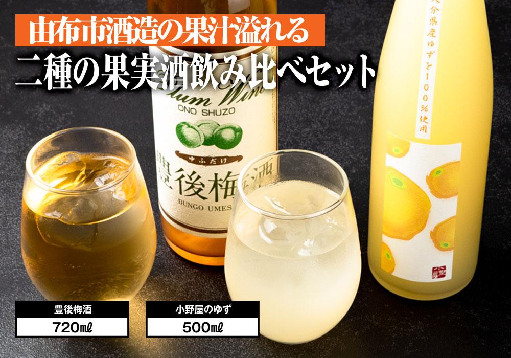 【小野酒造】果実酒 2種 計2本 飲み比べセット（豊後梅酒720ml・小野屋のゆず500ml）
