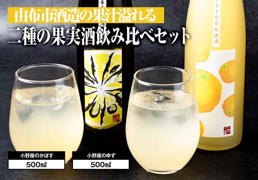 【小野酒造】果実酒 2種 500ml×2本 飲み比べセット（小野屋のかぼす・小野屋のゆず）
