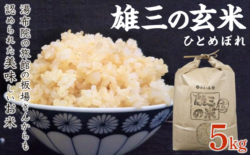【玄米】湯布院の旅館の板場さんからも認められた美味しいお米（雄三の玄米）5kg