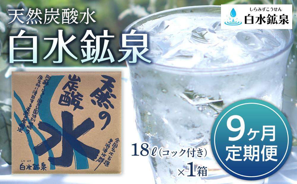 ＜9ヶ月連続お届け 定期便＞天然炭酸水　白水鉱泉　18Ｌ×1箱