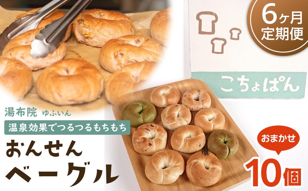 【定期便 6か月】おんせんベーグル【10種類10個！】～ゆふいんの汲みたて温泉水を使ったつるつるもちもちのベーグル～