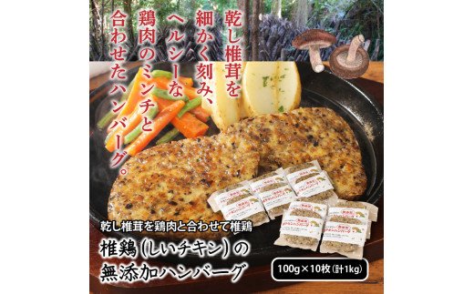 椎鶏（しいチキン）の無添加ハンバーグ1kg