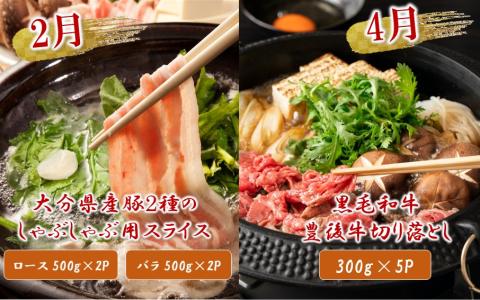 偶数月にお届け!おおいたの美味い肉!ガッツリ食べ尽し1年間定期便/2ヶ月毎計6回発送_2224R