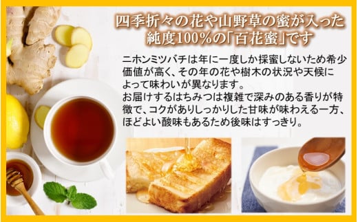 国産 純度100％ 百花蜜 計400g 200g×2瓶 はちみつ ハチミツ_2476R