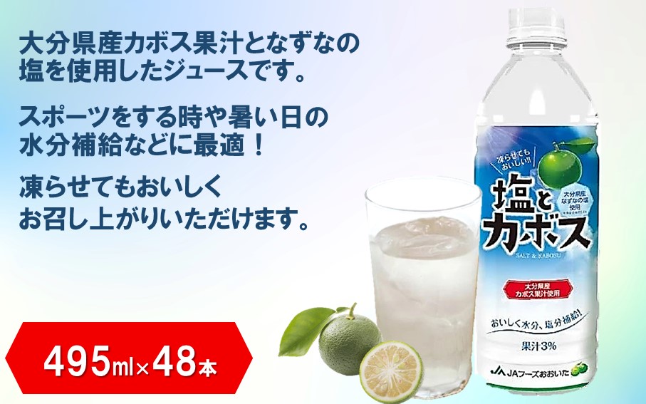 塩とカボス 2ケース/495ml×48本 ドリンク ジュース 大分県産 _2681R-2