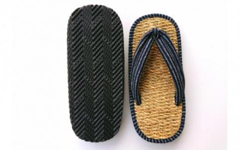 七島イで編んだ下駄風雪駄（男性用2Lサイズ）・通_29214A