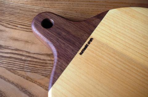 銀杏のまな板/丸型手付き37×30×2.7cm/耐水加工済_1249R