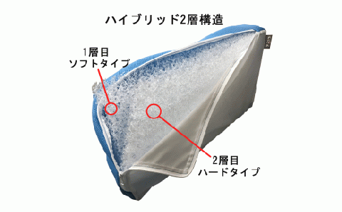 クロッツ エア ハイブリッドピロー (底面滑り止め) / 厚み：10cm　/ネイビー_2006R-2