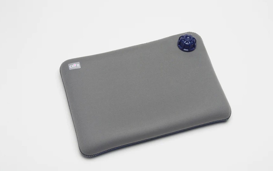 クロッツやわらか湯たんぽ/長方形タイプ グレー×ネイビー_2644R-2