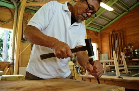 おおいたの広葉樹で作った大小しゃもじ2本組_1252R