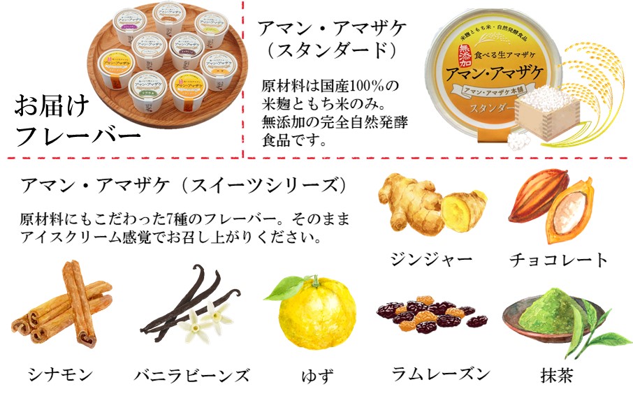 まるでアイス！新感覚の“食べる甘酒スイーツ”アマン・アマザケ 8種9個入り_2533R