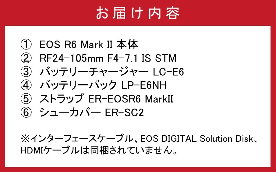 【Canon】 キヤノン ミラーレス カメラ EOS R6 MarkⅡ RF24-105 IS STM レンズキット キャノン 一眼 家電 _0037C