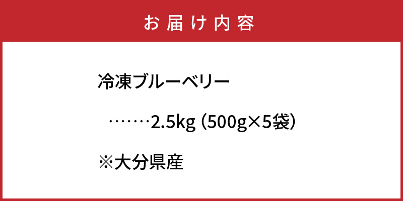 【ご家庭用】冷凍ブルーベリー2.5kg（大分県産）_1894R
