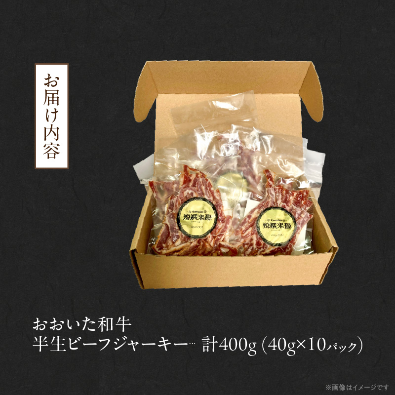 【黒毛和牛】 おおいた和牛 半生 ビーフジャーキー 400g (40g×10P) レア つまみ 酒の肴_2392R-2