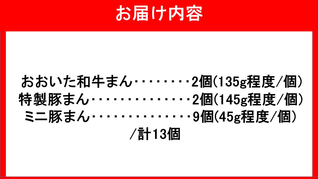 職人手作りの「おおいた和牛まん&特製豚まん&ミニ豚まん 贅沢食べ比べセット」_2564R