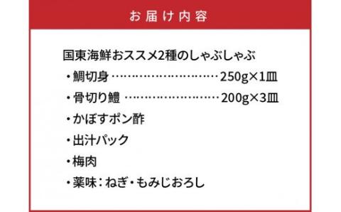 国東海鮮おススメ2種のしゃぶしゃぶ（天然鯛＆はも）・通_29011B