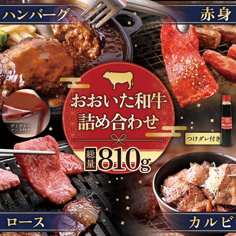 おおいた和牛詰め合わせセット【合計810g】つけダレ付 G12