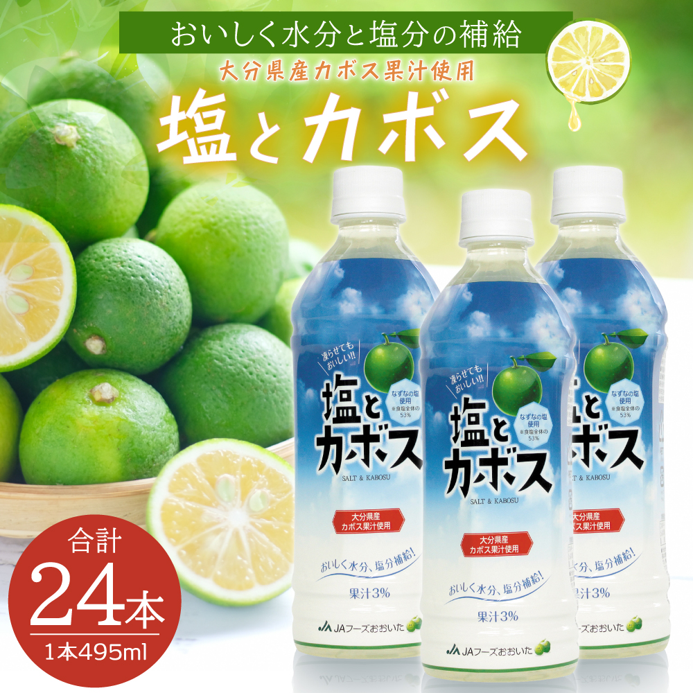 塩とカボス 495ml×24本 H6