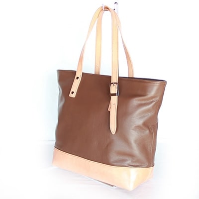 やわらかレザーのトートバッグ(茶系)　YZ02