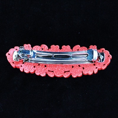 つげ細工 バレッタ(桜/拭き漆仕上げ) 約11cm×3.5cm