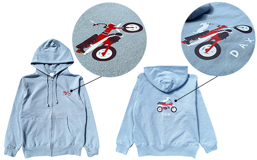 DAX ジップアップパーカー(ユニセックス)【Mサイズ　アシッドブルー】