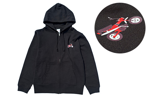 DAX ジップアップパーカー(ユニセックス)【XLサイズ　ブラック】