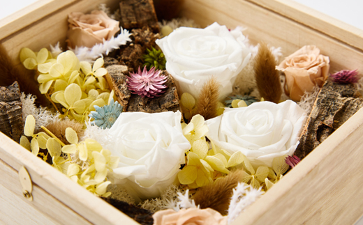 プリザーブドフラワー白