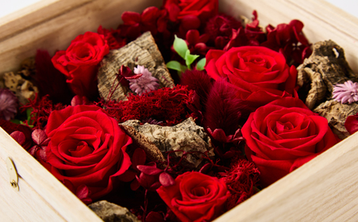 プリザーブドフラワー赤