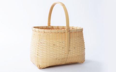 竹細工　買い物篭白手付(2260227)
