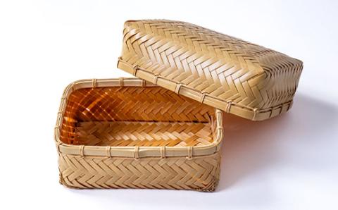 良質な竹を使用した伝統工芸品 竹細工 網代弁当篭(2416105)