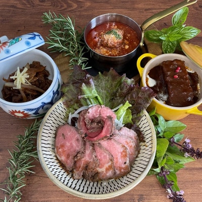 おおいた和牛使用【肉おせち】厳選焼肉とオードブルの二段重【合計1,420g】つけだれ、祝箸付き【配送不可地域：離島・北海道・沖縄県・東北】