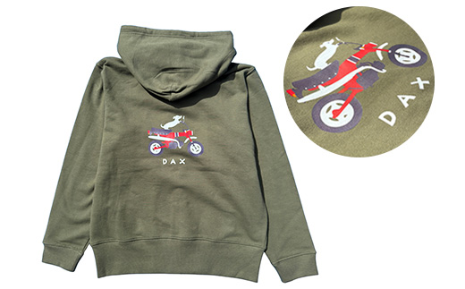 DAX ジップアップパーカー(ユニセックス)【Sサイズ　ライトオリーブ】