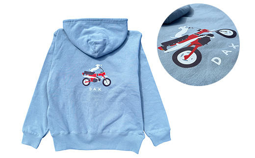 DAX ジップアップパーカー(ユニセックス)【XLサイズ　アシッドブルー】