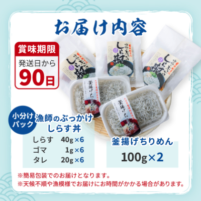 豊後の海の風味　口いっぱいに広がる新鮮な味わい　漁師のぶっかけしらす丼＆釜揚げちりめん【配送不可地域：離島】