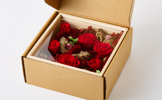 プリザーブドフラワー赤