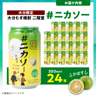 【大分限定】大分むぎ焼酎 二階堂 #ニカソー缶カボス 350ml×24本