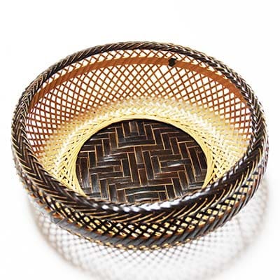 竹細工　鉄鉢盛篭黒(1923002)