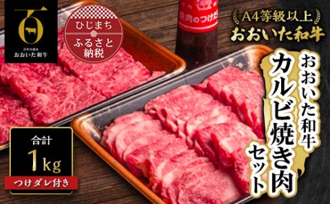 おおいた和牛カルビ焼肉セット【500g×2(合計1kg)】つけダレ付き【配送不可地域：離島】