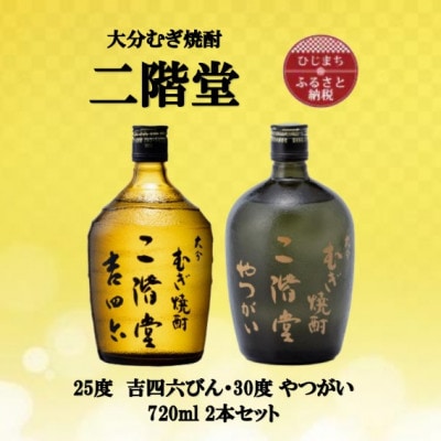 大分むぎ焼酎　二階堂吉四六瓶25度とやつがい30度(720ml)2本セット