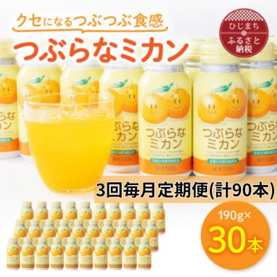 【毎月定期便】つぶらなミカン(190g×30本)(日出町)全3回